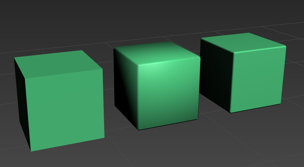 The final cube on the right shows how the lighting should be shown on the flat surfaces of the cube.