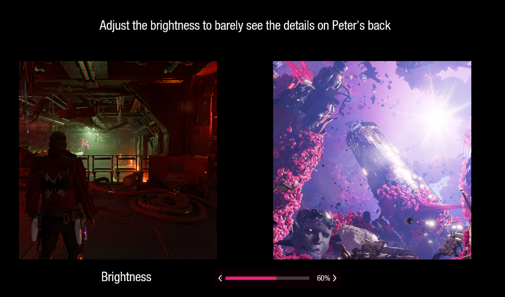 Brightness graphics settings in Marvel's Guardians of the Galaxy
